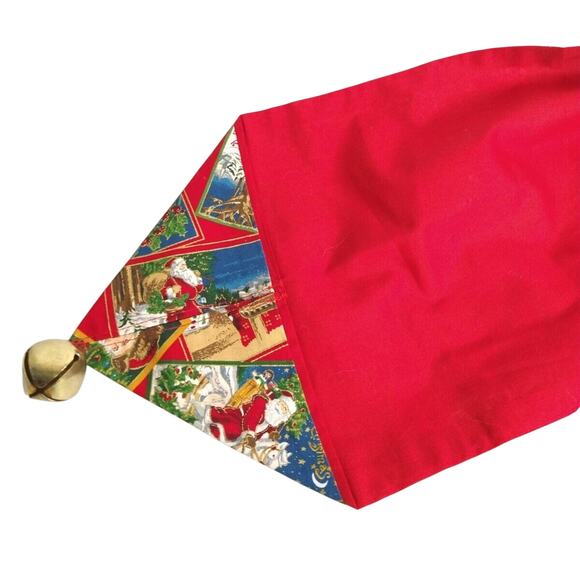 Vintage Hand-Made Table Runners (55”) – Santa Claus Postcards & Bells – Lot of 4 - Picture 8 of 10